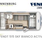 Fendt Bianco Activ 515 SKF model 2024 caravan plattegrond