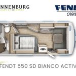 Fendt Bianco Activ 550 SD model 2024 caravan plattegrond