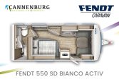 Fendt Bianco Activ 550 SD model 2024 caravan plattegrond