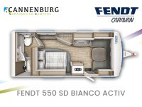 Fendt Bianco Activ 550 SD model 2024 caravan plattegrond