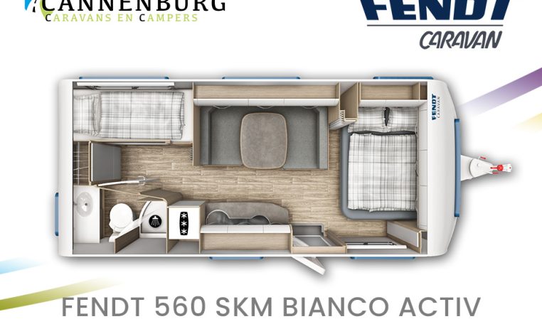 Fendt Bianco Activ 560 SKM model 2024 caravan plattegrond