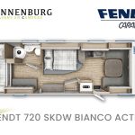 Fendt Bianco Activ 720 SKDW model 2024 caravan plattegrond