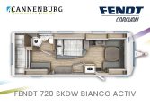 Fendt Bianco Activ 720 SKDW model 2024 caravan plattegrond