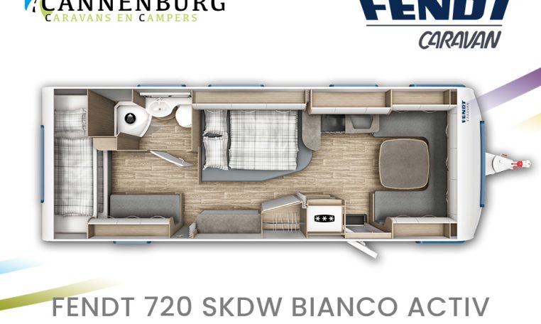 Fendt Bianco Activ 720 SKDW model 2024 caravan plattegrond