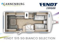 Fendt Bianco Selection 515 SG model 2024 caravan plattegrond