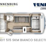 Fendt Bianco Selection 515 SKM model 2024 caravan plattegrond