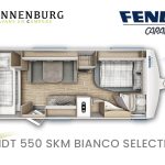 Fendt Bianco Selection 550 SKM model 2024 caravan plattegrond