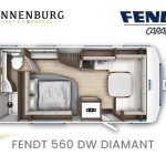 Fendt Diamant 560 DW model 2024 caravan plattegrond