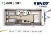 Fendt Diamant 650 GDW model 2024 caravan plattegrond