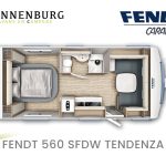 Fendt Tendenza 560 SFDW model 2024 caravan plattegrond