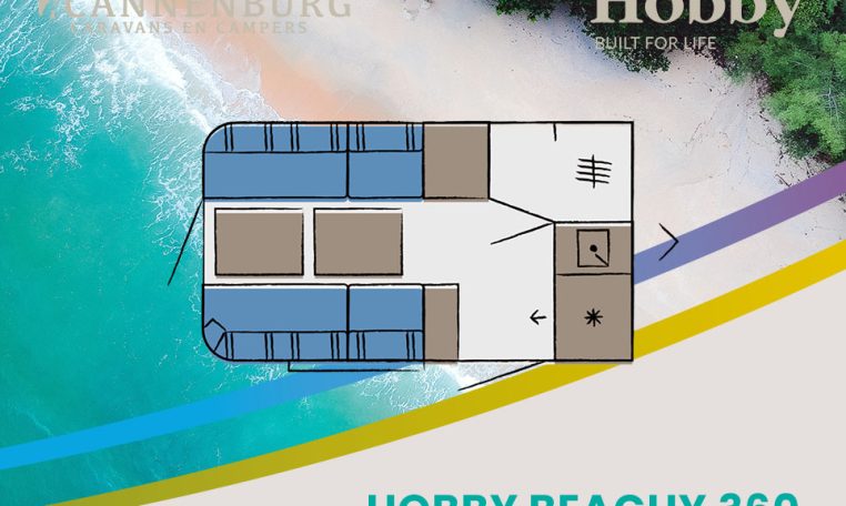Hobby BEACHY 360 modeljaar 2024 caravan plattegrond