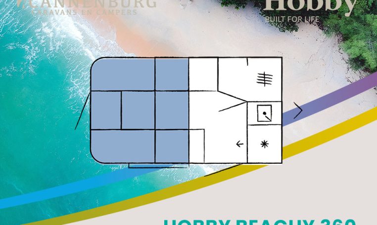 Hobby BEACHY 360 modeljaar 2024 caravan plattegrond slapen