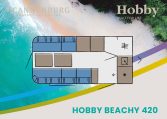 Hobby BEACHY 420 modeljaar 2024 caravan plattegrond