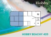 Hobby BEACHY 420 modeljaar 2024 caravan plattegrond slapen