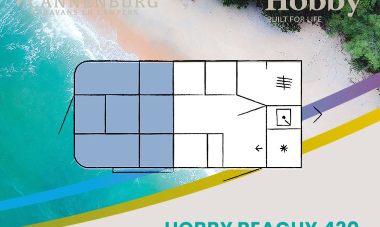 Hobby BEACHY 420 modeljaar 2024 caravan plattegrond slapen