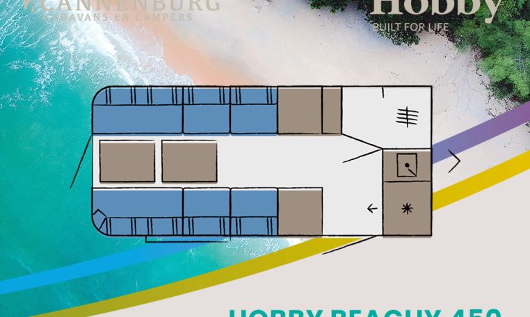 Hobby BEACHY 450 modeljaar 2024 caravan plattegrond