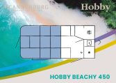 Hobby BEACHY 450 modeljaar 2024 caravan plattegrond slapen