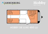 Hobby De Luxe 460 LU model 2024 caravan plattegrond slapen