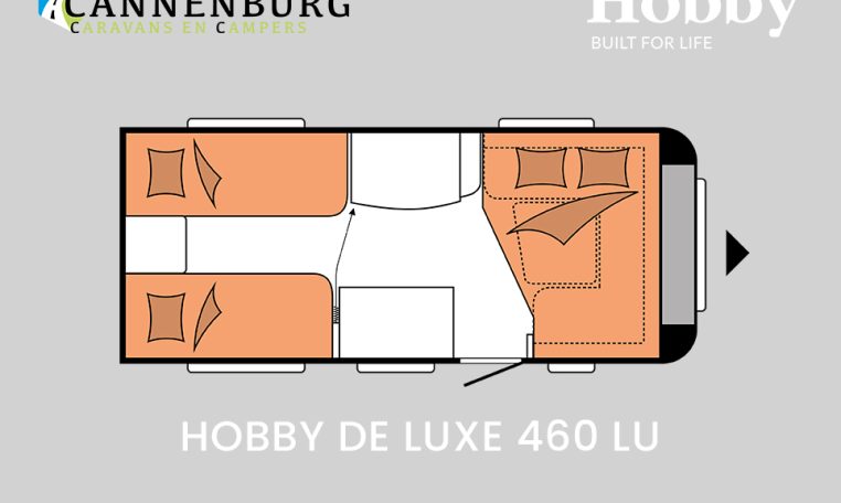 Hobby De Luxe 460 LU model 2024 caravan plattegrond slapen