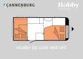 Hobby De Luxe 460 UFe model 2024 caravan plattegrond slapen
