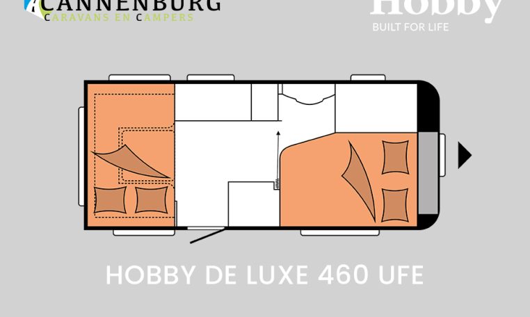 Hobby De Luxe 460 UFe model 2024 caravan plattegrond slapen