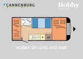 Hobby De Luxe 490 KMF model 2024 caravan plattegrond