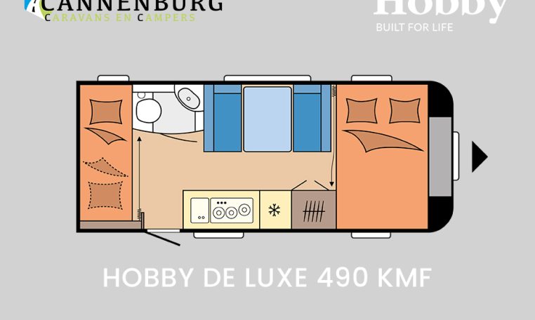 Hobby De Luxe 490 KMF model 2024 caravan plattegrond