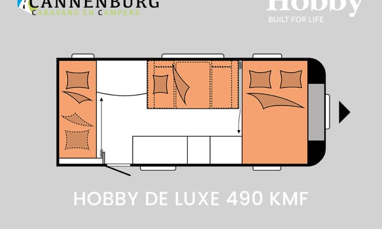 Hobby De Luxe 490 KMF model 2024 caravan plattegrond slapen