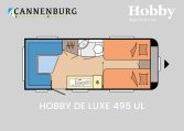 Hobby De Luxe 495 UL model 2024 caravan plattegrond