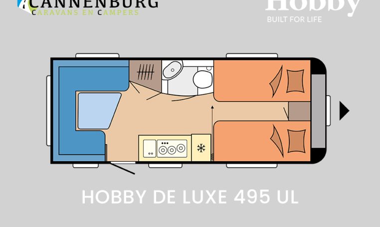 Hobby De Luxe 495 UL model 2024 caravan plattegrond