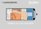 Hobby De Luxe 495 WFB model 2024 caravan plattegrond