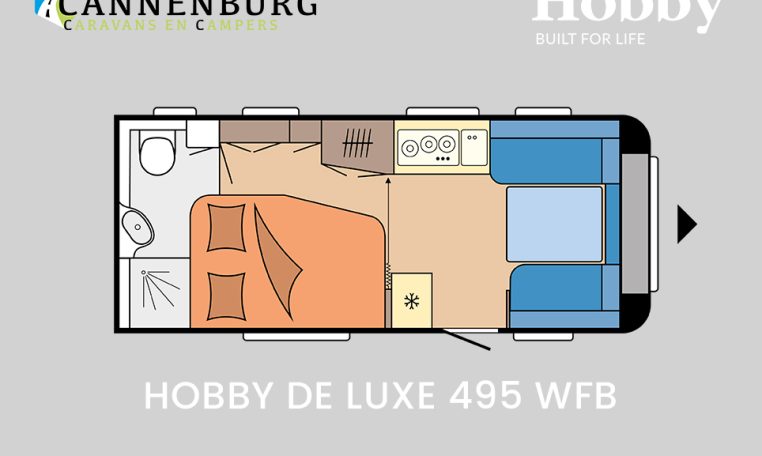 Hobby De Luxe 495 WFB model 2024 caravan plattegrond