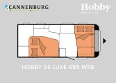 Hobby De Luxe 495 WFB model 2024 caravan plattegrond slapen