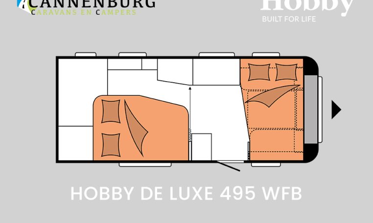 Hobby De Luxe 495 WFB model 2024 caravan plattegrond slapen
