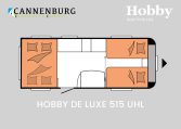 Hobby De Luxe 515 UHL model 2024 caravan plattegrond slapen