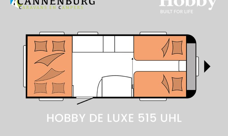 Hobby De Luxe 515 UHL model 2024 caravan plattegrond slapen