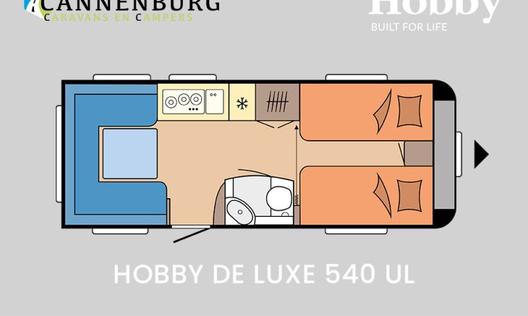 Hobby De Luxe 540 UL model 2024 caravan plattegrond