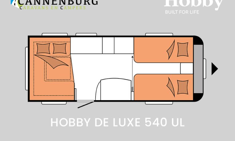 Hobby De Luxe 540 UL model 2024 caravan plattegrond slapen