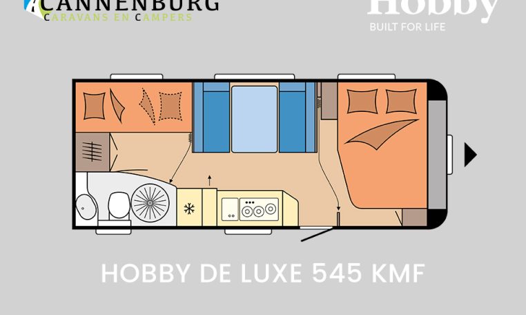 Hobby De Luxe 545 KMF model 2024 caravan plattegrond