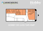 Hobby De Luxe 545 KMF model 2024 caravan plattegrond slapen