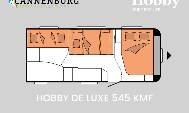 Hobby De Luxe 545 KMF model 2024 caravan plattegrond slapen