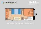 Hobby De Luxe 560 KMFe model 2024 caravan plattegrond