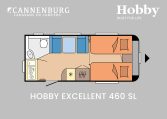 Hobby Excellent 460 SL model 2024 caravan plattegrond