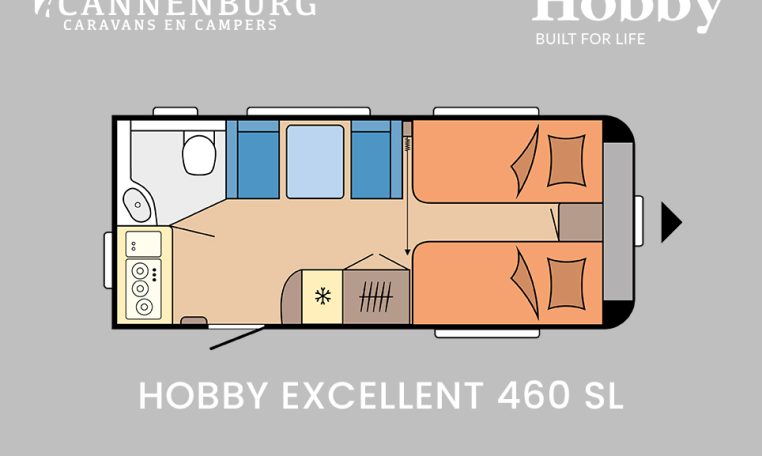 Hobby Excellent 460 SL model 2024 caravan plattegrond