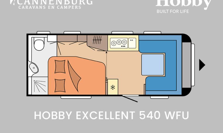 Hobby Excellent 540 WFU model 2024 caravan plattegrond