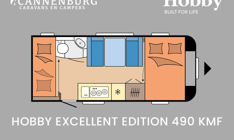 Hobby Excellent Edition 490 KMF model 2024 caravan plattegrond