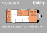 Hobby Excellent Edition 490 KMF model 2024 caravan plattegrond slapen