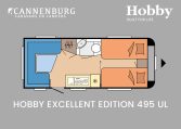 Hobby Excellent Edition 495 UL model 2024 caravan plattegrond