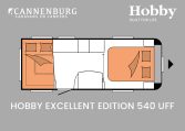 Hobby Excellent Edition 540 UFf model 2024 caravan plattegrond slapen