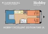 Hobby Excellent Edition 540 UL model 2024 caravan plattegrond